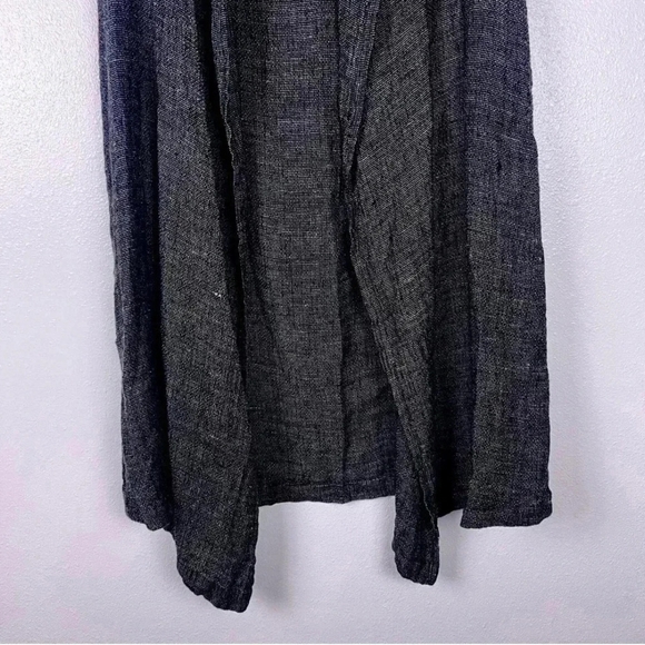 FLAX Women's Black and White Weave Sleeveless Duster/Long Vest SMALL - Picture 7 of 8